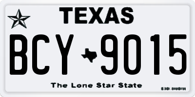 TX license plate BCY9015