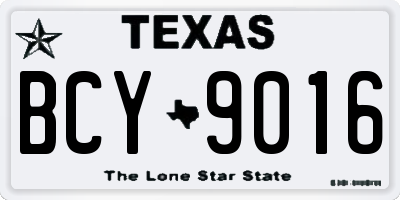 TX license plate BCY9016