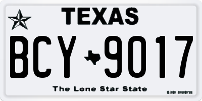 TX license plate BCY9017