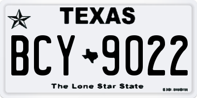 TX license plate BCY9022