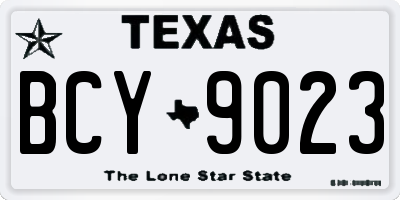 TX license plate BCY9023
