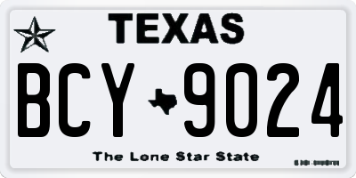 TX license plate BCY9024