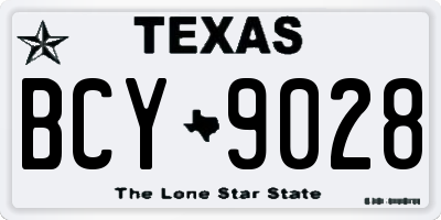 TX license plate BCY9028