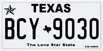 TX license plate BCY9030