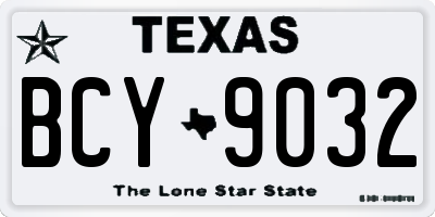 TX license plate BCY9032