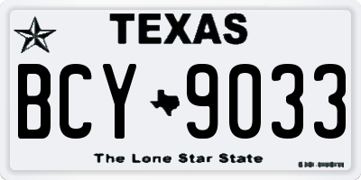 TX license plate BCY9033