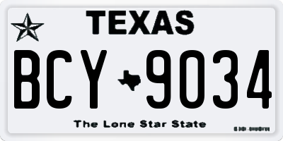 TX license plate BCY9034