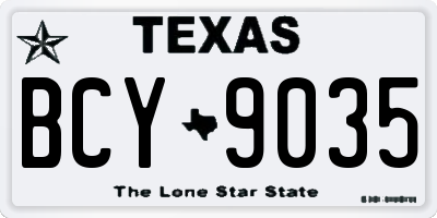 TX license plate BCY9035