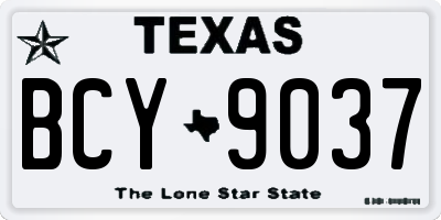 TX license plate BCY9037