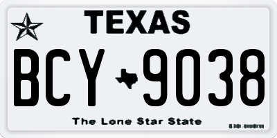 TX license plate BCY9038