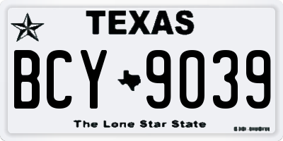 TX license plate BCY9039