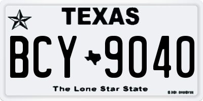 TX license plate BCY9040