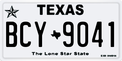TX license plate BCY9041