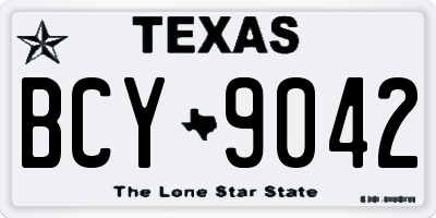 TX license plate BCY9042
