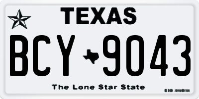 TX license plate BCY9043
