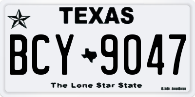 TX license plate BCY9047