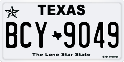TX license plate BCY9049