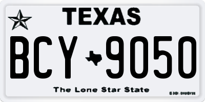 TX license plate BCY9050