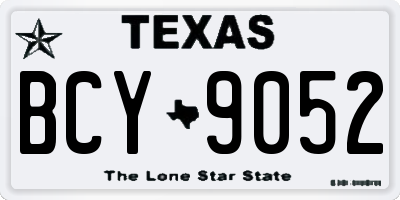 TX license plate BCY9052