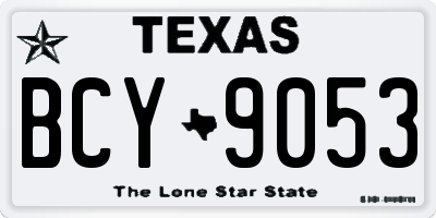 TX license plate BCY9053