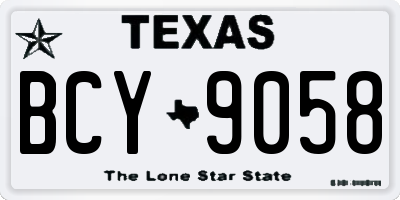 TX license plate BCY9058