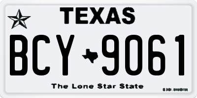 TX license plate BCY9061