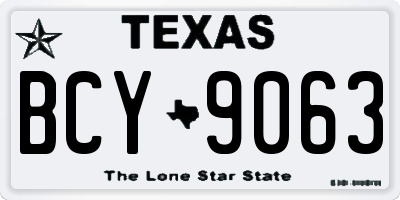 TX license plate BCY9063