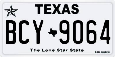 TX license plate BCY9064