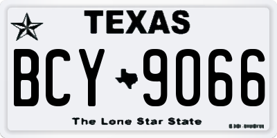 TX license plate BCY9066