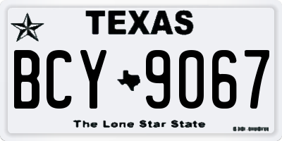 TX license plate BCY9067