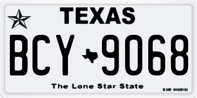 TX license plate BCY9068
