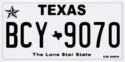 TX license plate BCY9070