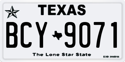 TX license plate BCY9071