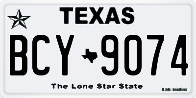 TX license plate BCY9074