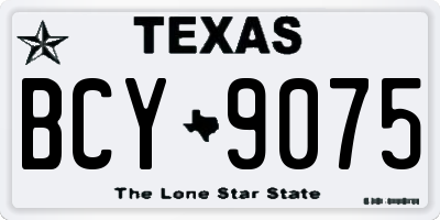 TX license plate BCY9075