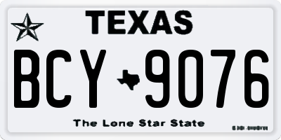 TX license plate BCY9076