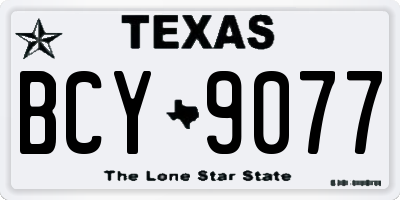 TX license plate BCY9077