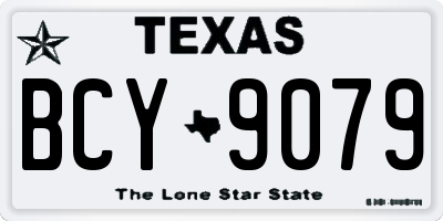 TX license plate BCY9079