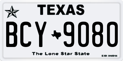 TX license plate BCY9080