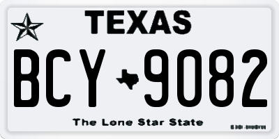 TX license plate BCY9082