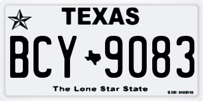 TX license plate BCY9083