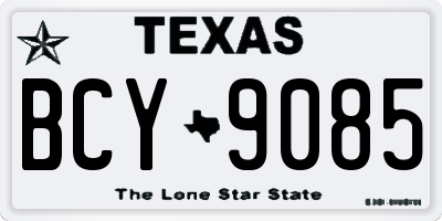 TX license plate BCY9085