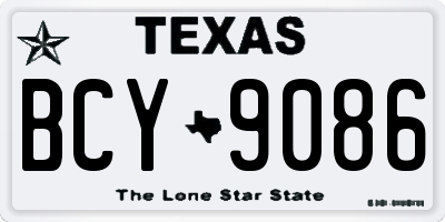 TX license plate BCY9086