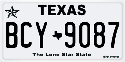 TX license plate BCY9087