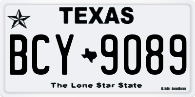 TX license plate BCY9089