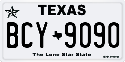 TX license plate BCY9090
