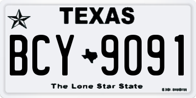 TX license plate BCY9091