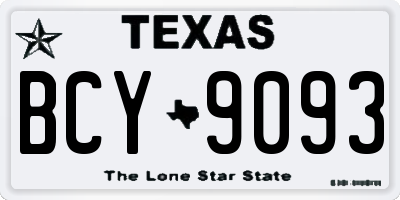 TX license plate BCY9093