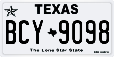 TX license plate BCY9098