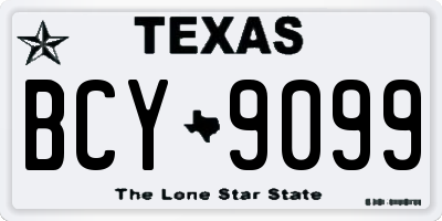 TX license plate BCY9099